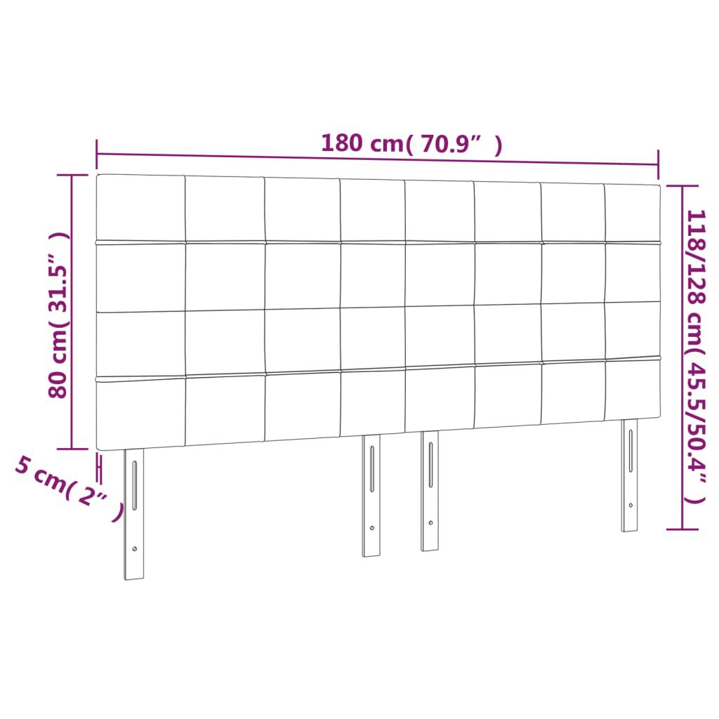 vidaXL Κεφαλάρια Κρεβατιού 4 τεμ. Σκ. Γκρι 90x5x78/88 εκ. Υφασμάτινο