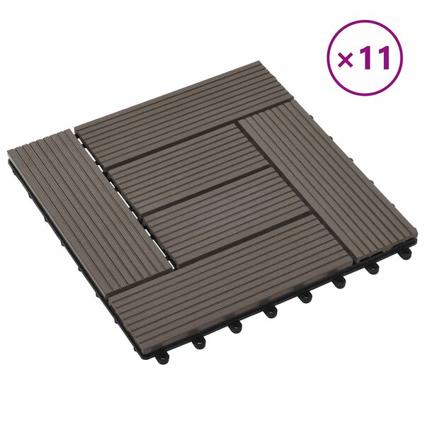 vidaXL &Pi;&lambda;ά&kappa;&alpha; &Kappa;&alpha;&tau;&alpha;&sigma;&kappa;&epsilon;&upsilon;ή&sigmaf; 11 pcs &Sigma;&kappa;&omicron;ύ&rho;&omicron; &Kappa;&alpha;&phi;έ 30 x 30 cm WPC