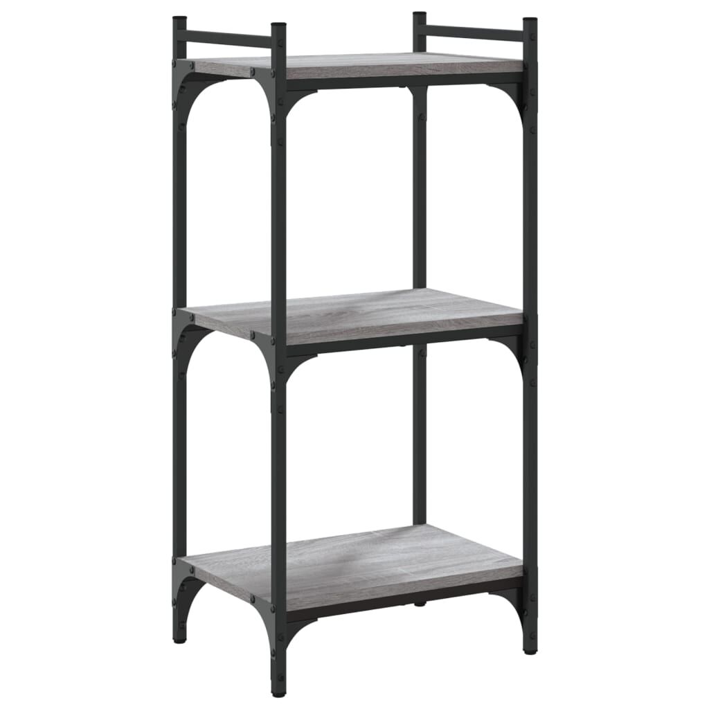 vidaXL Βιβλιοθήκη 3 Επιπέδων Γκρι Sonoma 40x30x86 εκ. Επεξεργ. Ξύλο