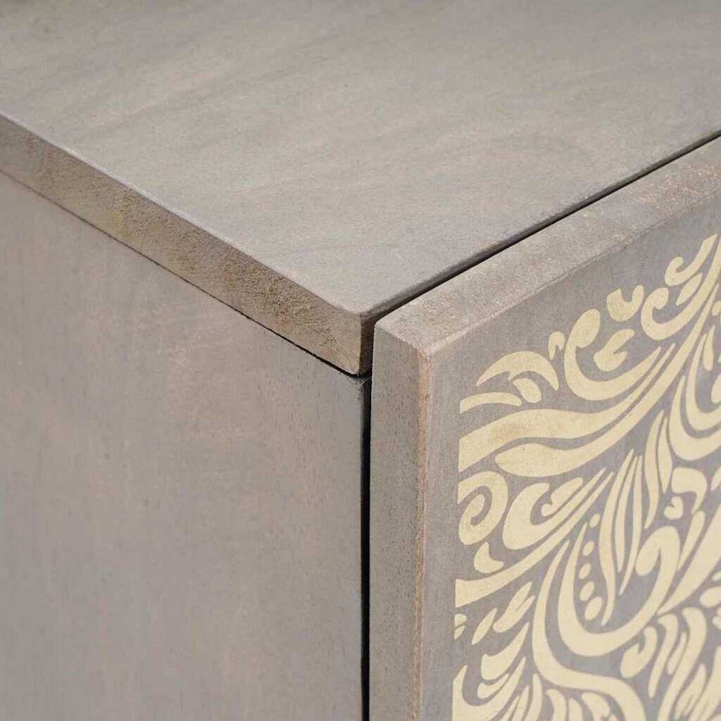 vidaXL Ντουλάπι Μπάνιου Γκρι 38 x 33 x 58 εκ. Μασίφ ξύλο μάνγκο