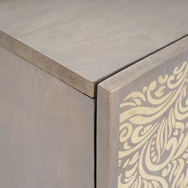 vidaXL Ντουλάπι Μπάνιου Γκρι 38 x 33 x 58 εκ. Μασίφ ξύλο μάνγκο