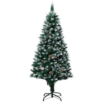 vidaXL Χριστουγεν. Δέντρο Τεχνητό 240εκ με LED/Κουκουνάρια/Λευκό Χιόνι