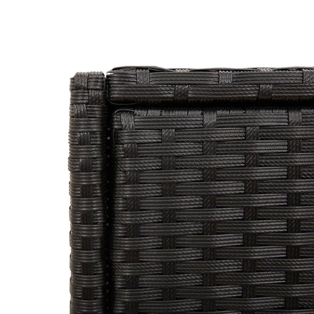vidaXL Ντουλάπι Αποθήκευσης Κήπου Μαύρο 55x55x111 εκ. από Συνθ. Ρατάν