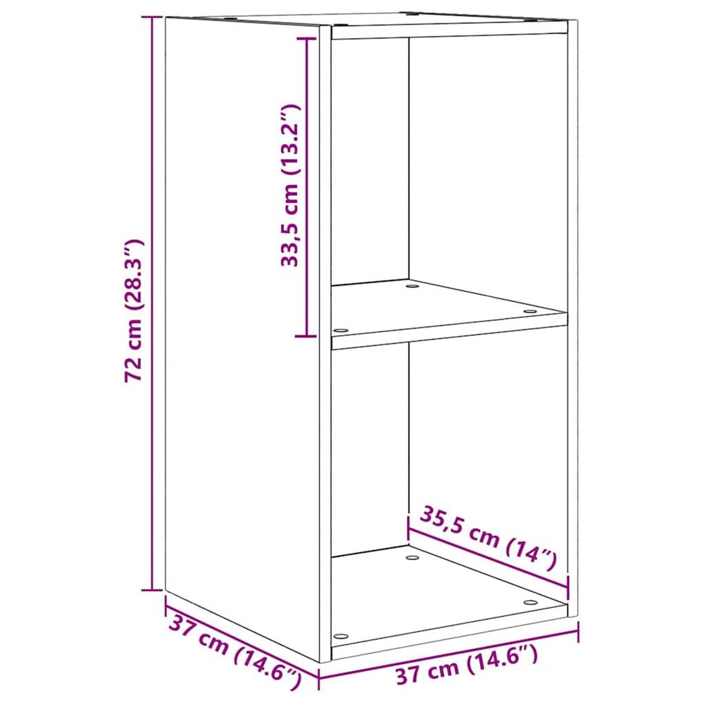 vidaXL Τηλεοπτική Κάβα Τοίχου 4 pcs Χειροποίητη δρυς 37 x 37 x 72 εκ