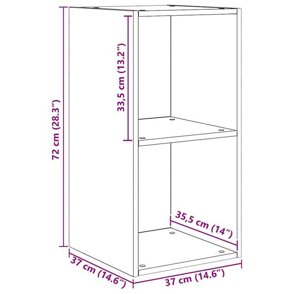 vidaXL Τηλεοπτική Κάβα Τοίχου 4 pcs Χειροποίητη δρυς 37 x 37 x 72 εκ