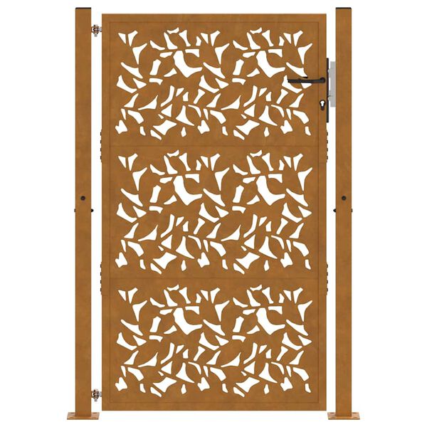 vidaXL Πύλη κήπου 105x155 cm από χάλυβα με φύλλα καιρικές συνθήκες