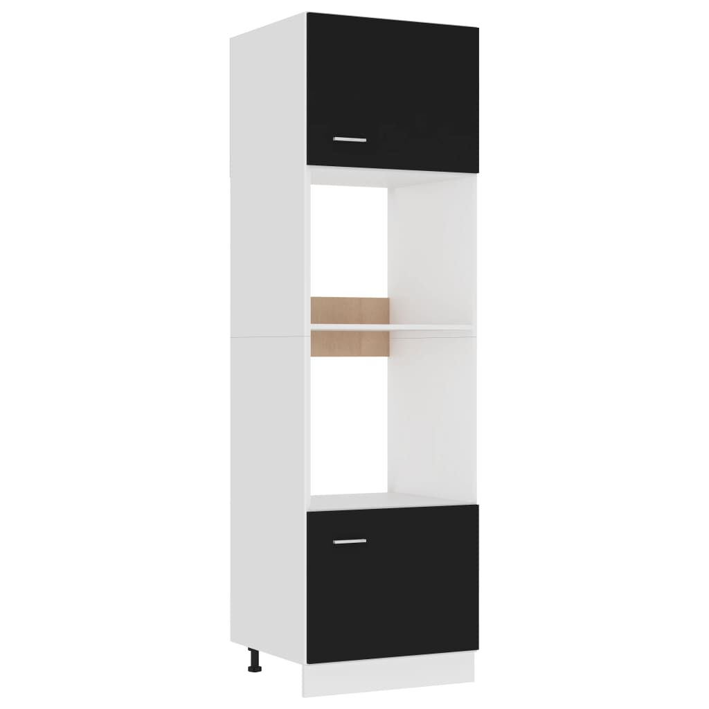 vidaXL Ντουλάπι για Φούρνο Μικροκυμάτων Lyon Μαύρο 60x57x207 εκ