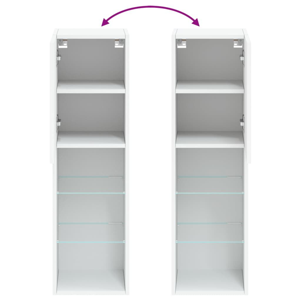 vidaXL Έπιπλα Τηλεόρασης με LED 2 τεμ. Λευκά 30,5x30x102 εκ.