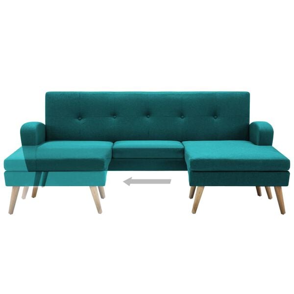 vidaXL Καναπές Γωνιακός Πράσινος 186 x 136 x 79 εκ. Υφασμάτινος