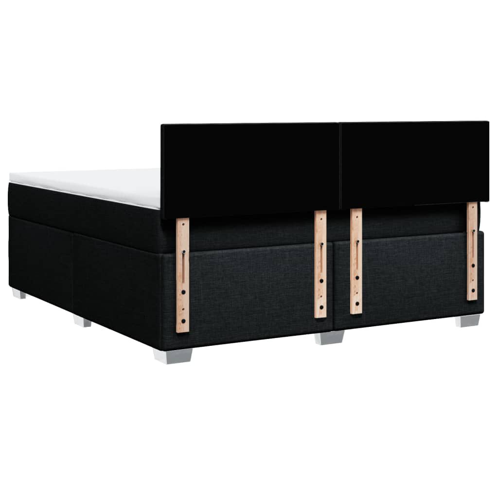 vidaXL Κρεβάτι Boxspring με Στρώμα Μαύρο 180x200 εκ. Υφασμάτινο