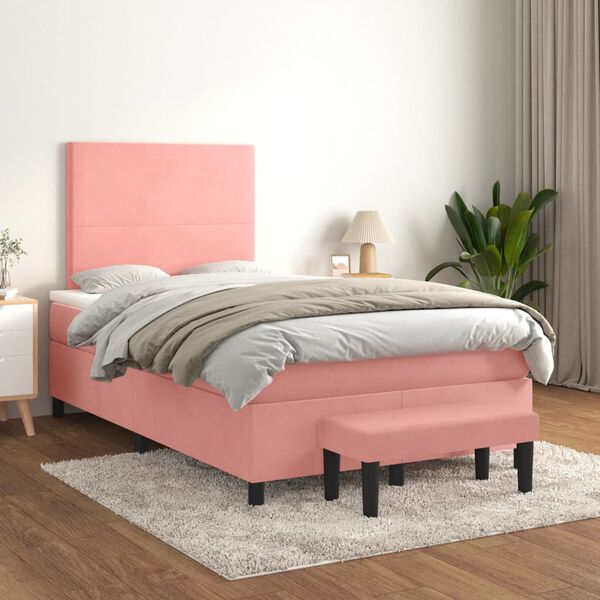 vidaXL &Kappa;&rho;&epsilon;&beta;ά&tau;&iota; Boxspring &mu;&epsilon; &Sigma;&tau;&rho;ώ&mu;&alpha; &Rho;&omicron;&zeta; 120x200 &epsilon;&kappa;. &Beta;&epsilon;&lambda;&omicron;ύ&delta;&iota;&nu;&omicron;