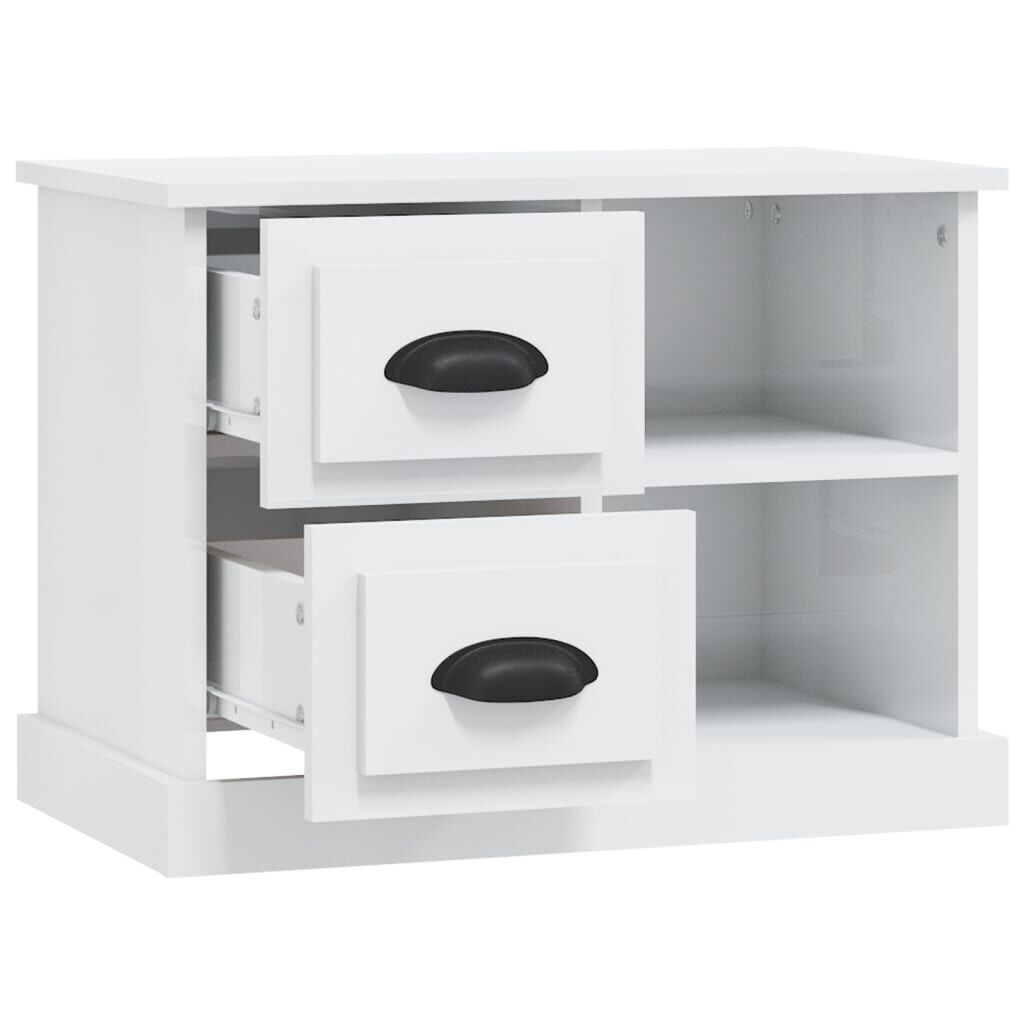 vidaXL Κομοδίνα Γυαλιστερό Λευκό 60x35,5x45 εκ.