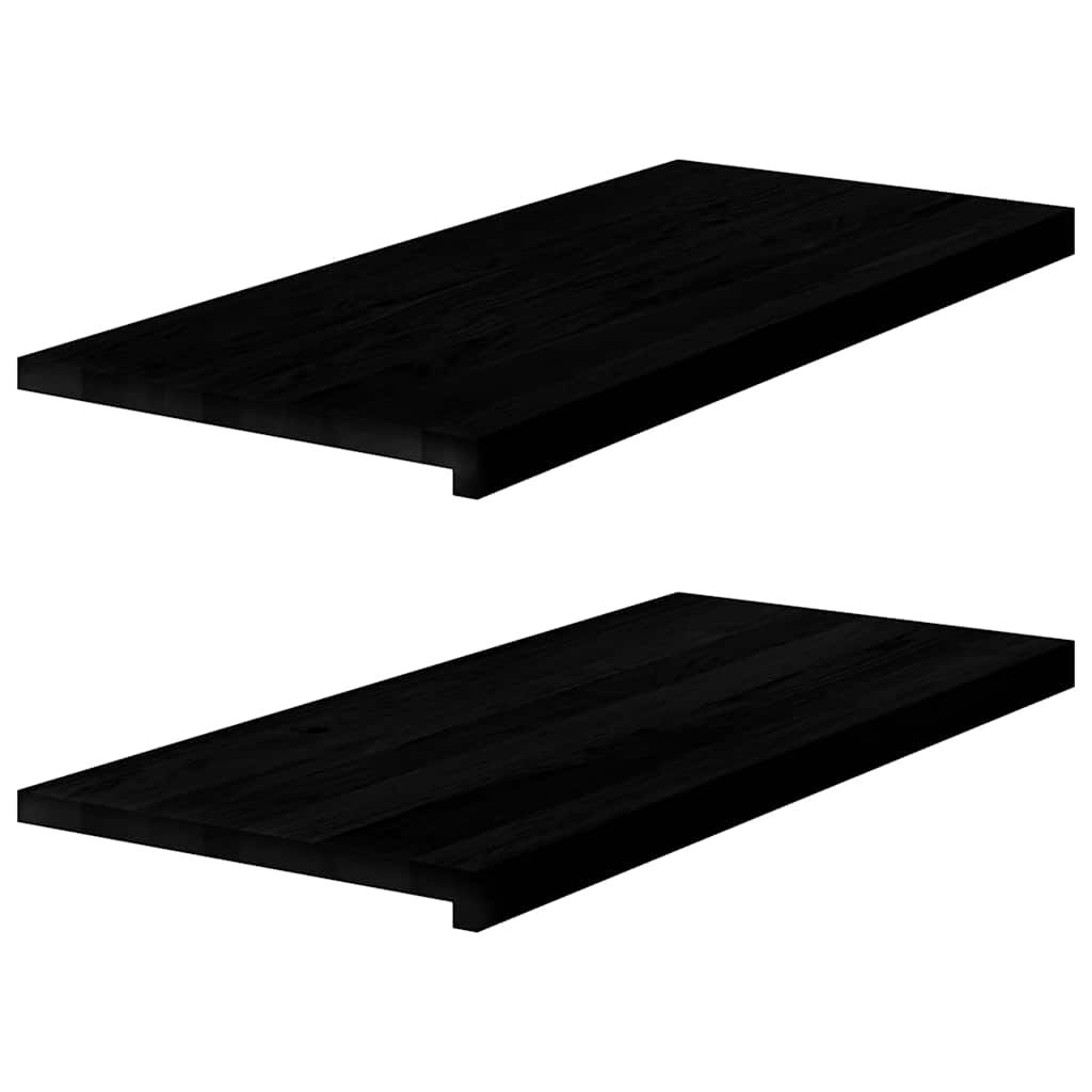 vidaXL Περβάζια παραθύρων 2 τεμ. Σκ. Καφέ 90x40x2 εκ. Μασίφ Ξύλο Δρυός