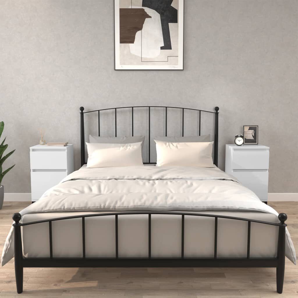 vidaXL Κομοδίνα 2 τεμ. Γυαλιστερό Λευκό 40x35x70 εκ.
