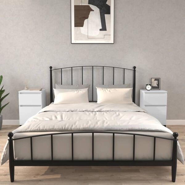 vidaXL Κομοδίνα 2 τεμ. Γυαλιστερό Λευκό 40x35x70 εκ.