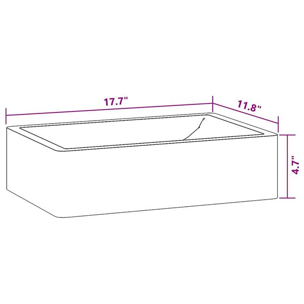 vidaXL Νιπτήρας Γυαλιστερό Μαύρο 45 x 30 x 12 εκ. Μαρμάρινος
