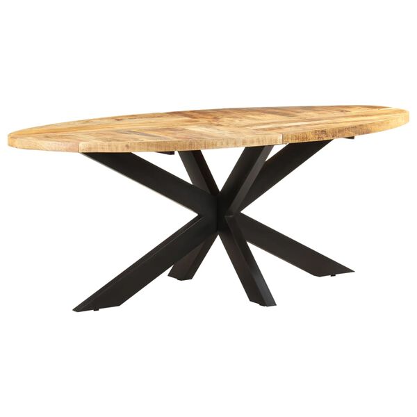 vidaXL Τραπεζαρία Οβάλ 200 x 100 x 75 εκ. από Ακατέργαστο Ξύλο Μάνγκο