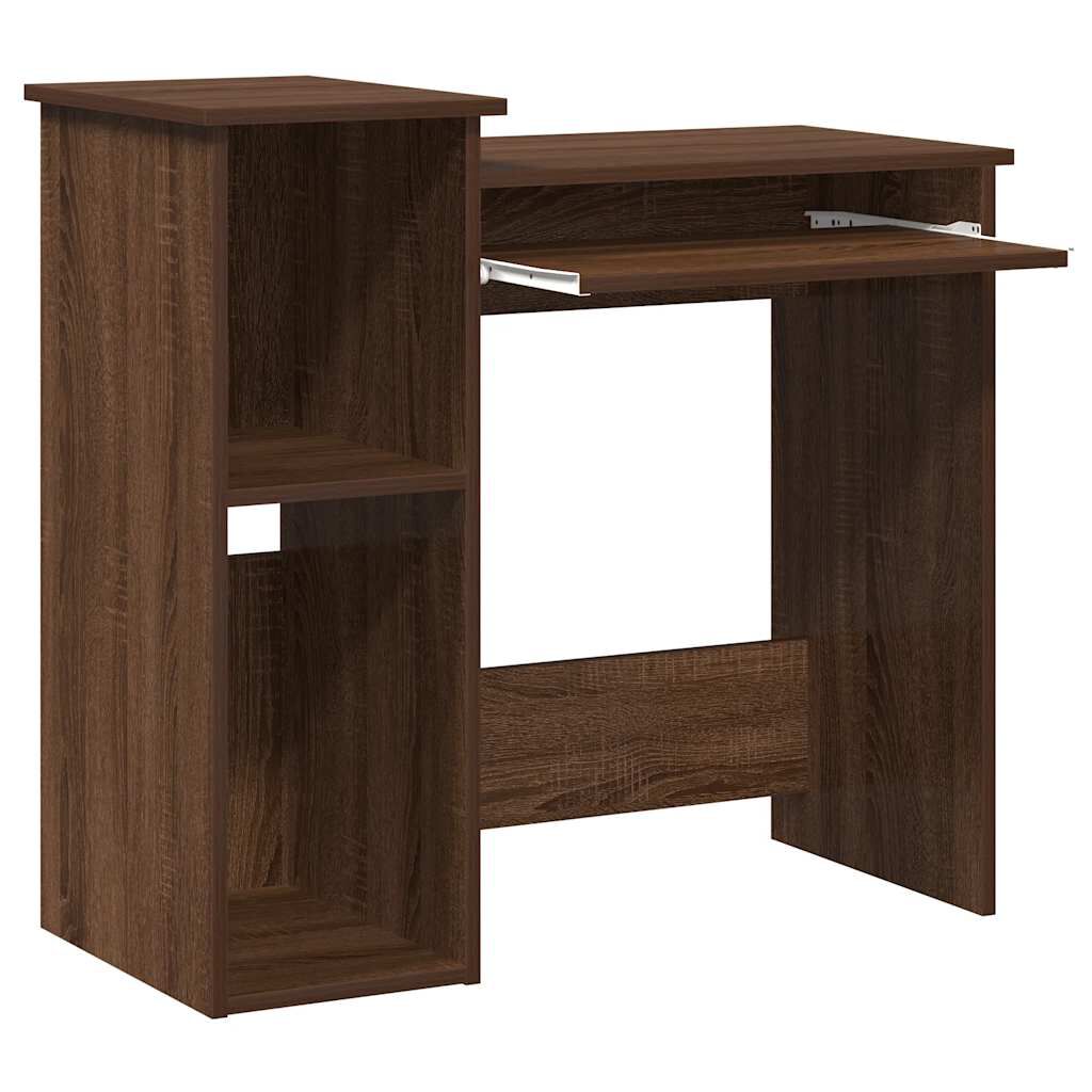 vidaXL Γραφείο με Ράφια Καφέ Δρυς 184x40x78 εκ Επεξεργασμένο Ξύλο