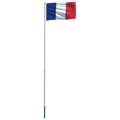 vidaXL Σημαία Γαλλίας 6 μ. με Ιστό Αλουμινίου
