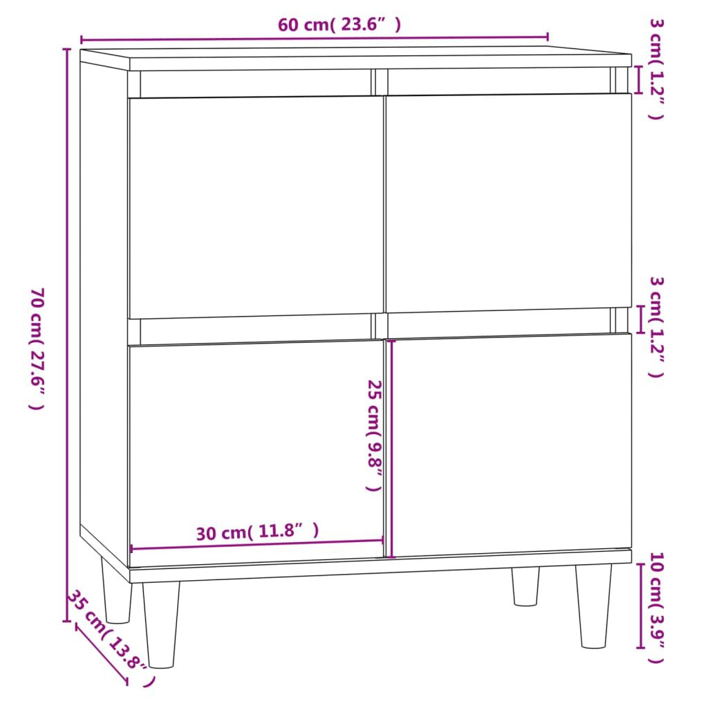 vidaXL Ντουλάπι Γκρι Σκυροδέματος 60x35x70 εκ. Επεξεργασμένο Ξύλο