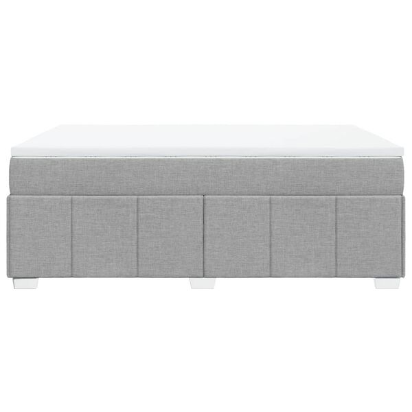 vidaXL Κρεβάτι Boxspring με Στρώμα Ανοιχτό Γκρι 140x190 εκ. Υφασμάτινο