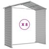 vidaXL Αποθήκη Κήπου Ανοιχτό Γκρι 191x725x198 εκ. Γαλβανισμένο Ατσάλι