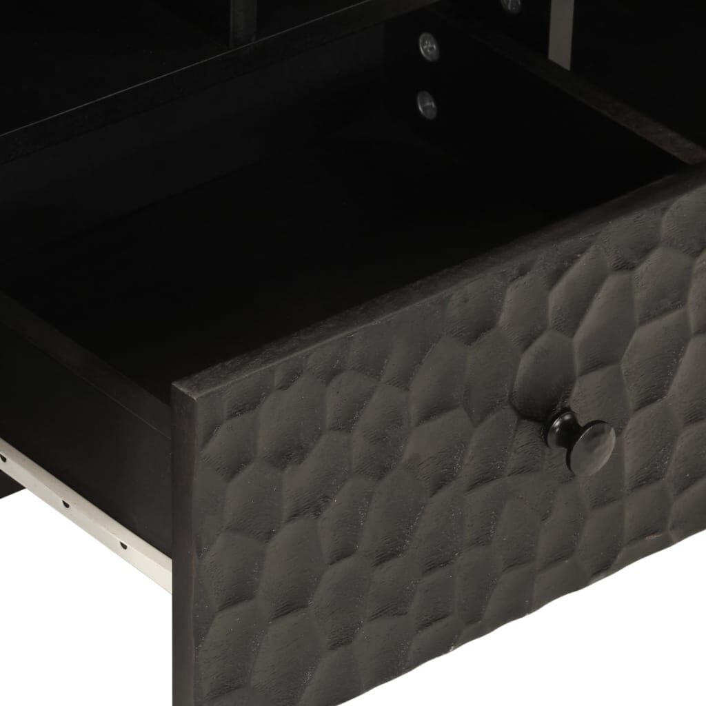 vidaXL Έπιπλο Τηλεόρασης Μαύρο 100 x 33 x 46 εκ. από Μασίφ Ξύλο Μάνγκο