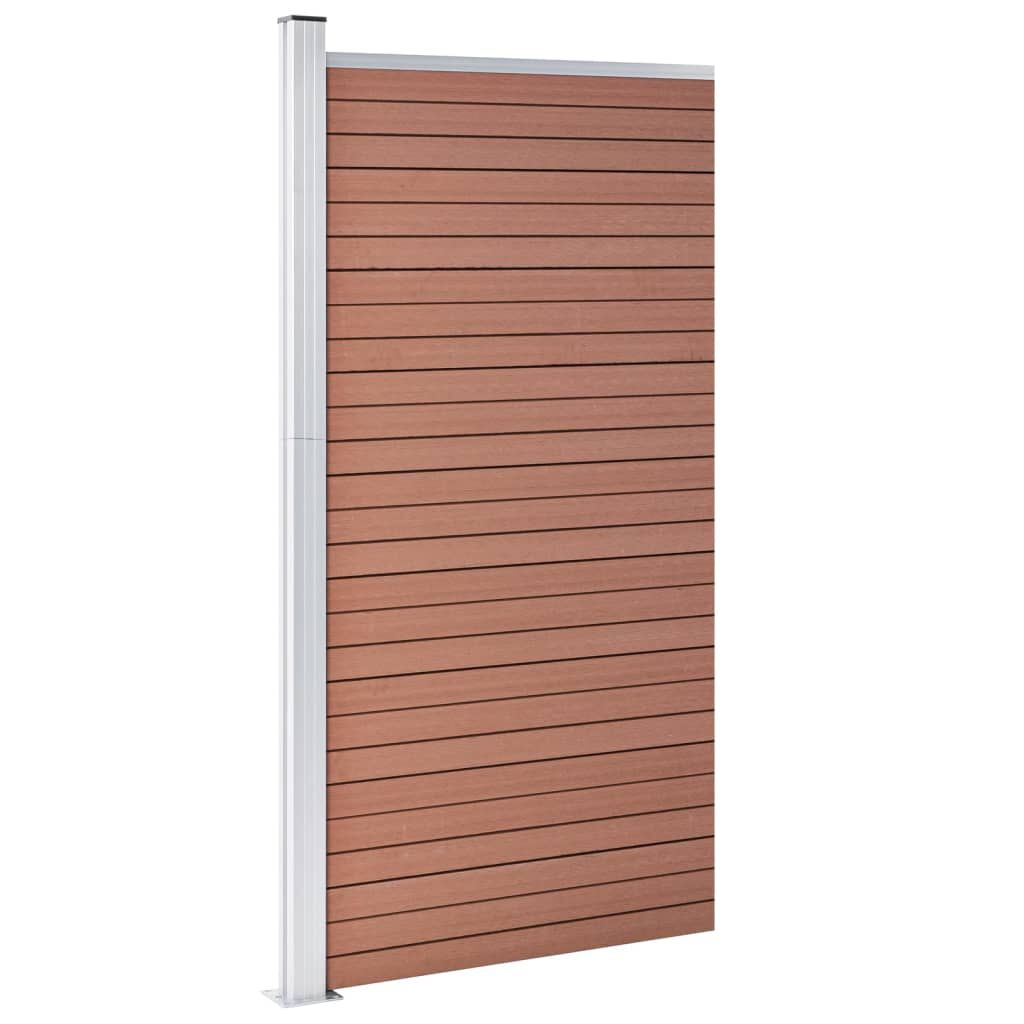 vidaXL Πάνελ Περίφραξης Καφέ 95 x 186 εκ. από WPC