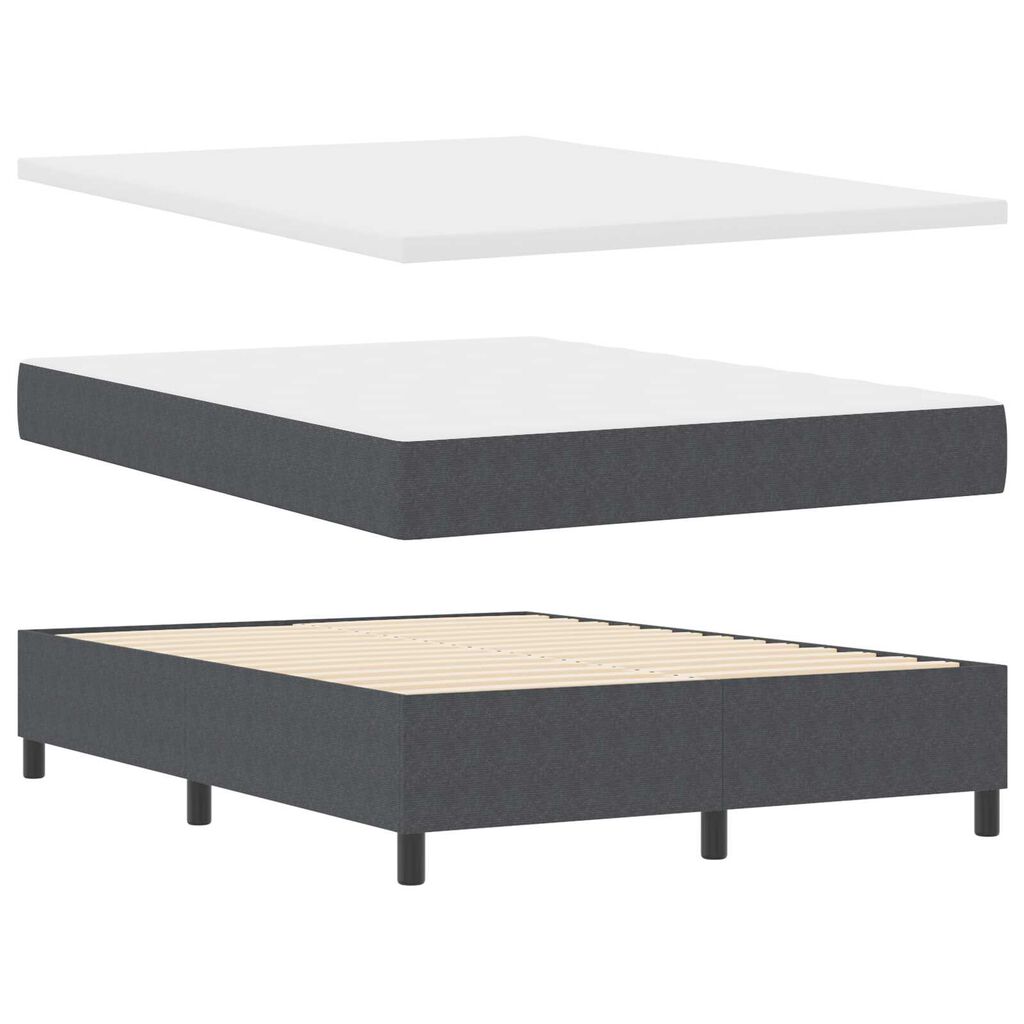 vidaXL Κρεβάτι Box Spring με Στρώμα σε Σκούρο Γκρι, 140x200 εκ., από βελουτέ ύφασμα.