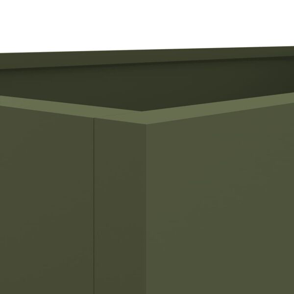 vidaXL Ζαρντινιέρα Λαδί 62x30x29 εκ. από Χάλυβα