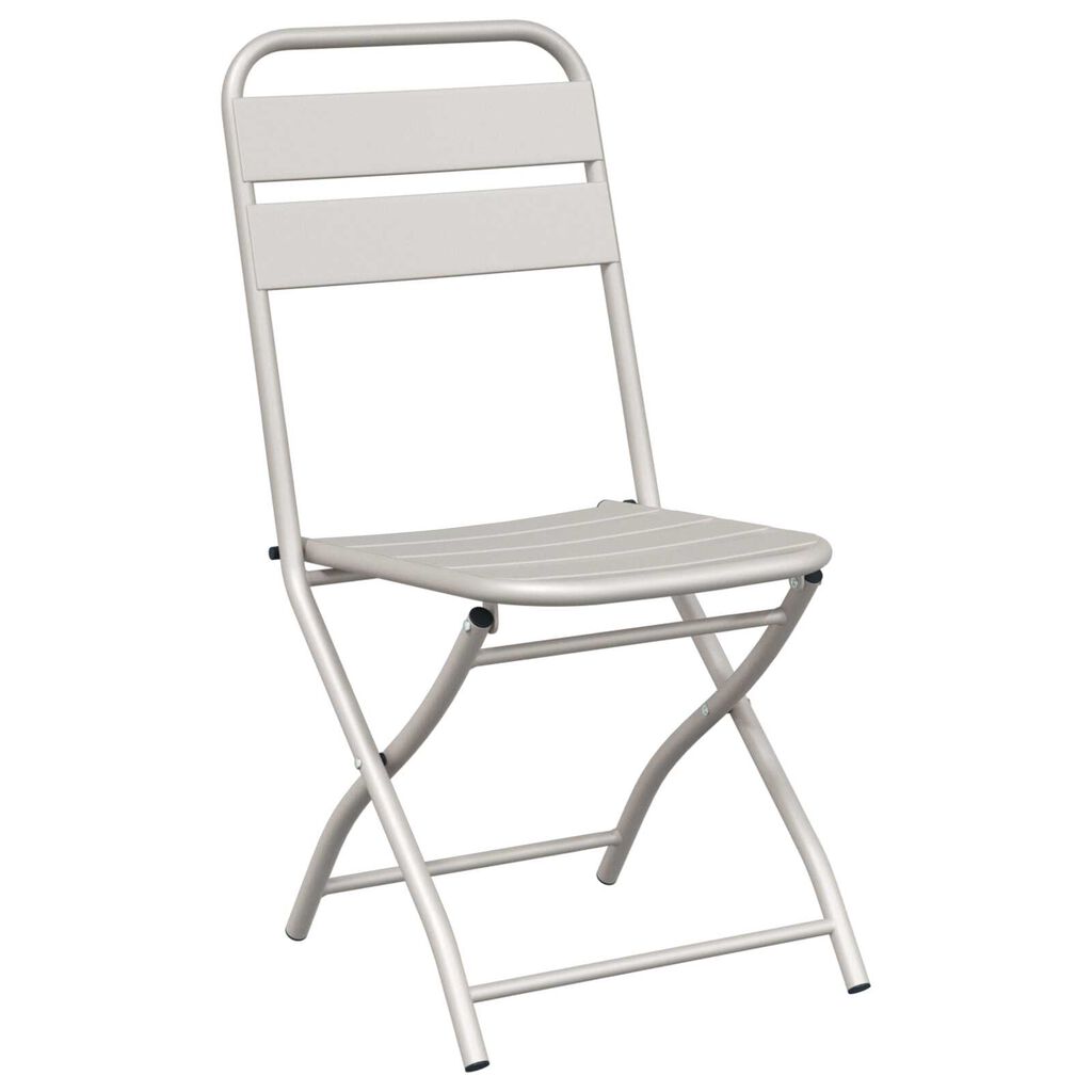 vidaXL Πτυσσόμενες Καρέκλες Κήπου 2 τμχ Μπεζ 42x52x82 εκ Χάλυβας με Επίστρωση Πούδρας