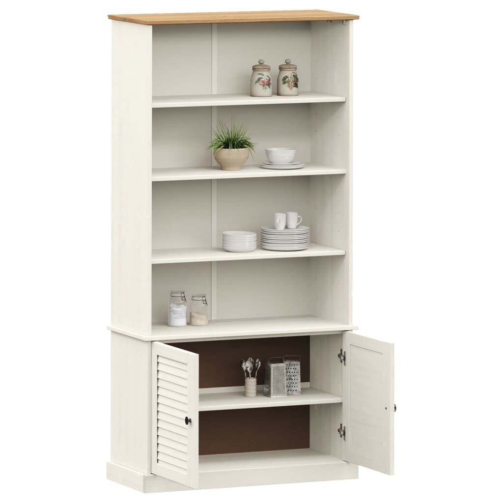 vidaXL Βιβλιοθήκη VIGO Λευκή 85 x 35 x 170 εκ. από Μασίφ Ξύλο Πεύκου
