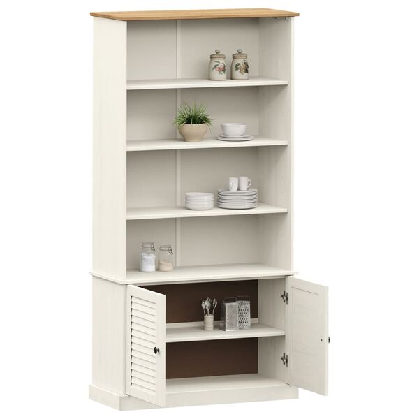 vidaXL Βιβλιοθήκη VIGO Λευκή 85 x 35 x 170 εκ. από Μασίφ Ξύλο Πεύκου