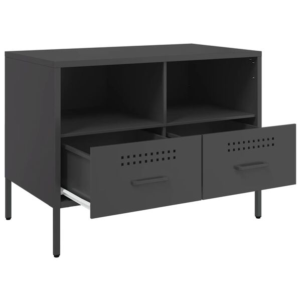 vidaXL Έπιπλα Τηλεόρασης 2 τεμ. Μαύρο 68x39x50,5 εκ. από Χάλυβα