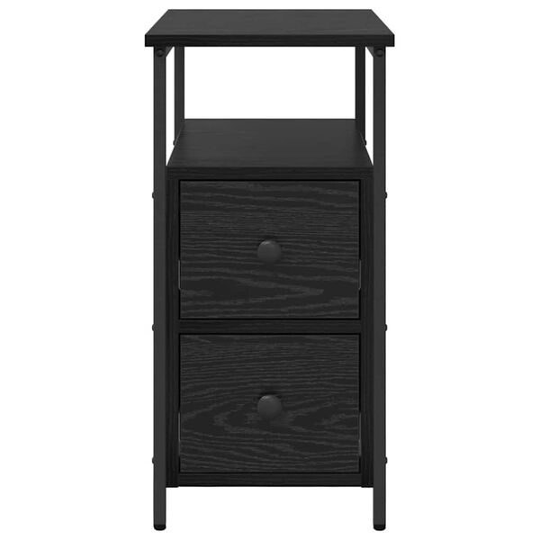 vidaXL Κομοδίνο 2 pcs Μαύρη δρυς 30 x 60 x 60 εκ. Επεξεργασμένο ξύλο