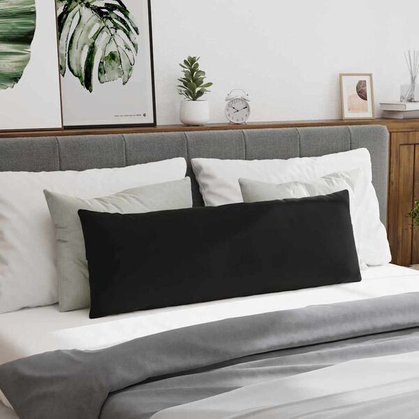 vidaXL Μαξιλάρι Καναπέ 2 pcs Μαύρο 120 x 40 cm Υφασμάτινο Κορντουρά