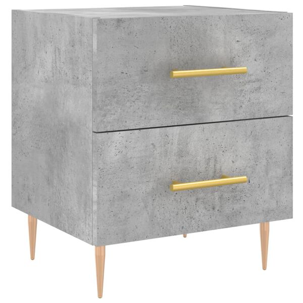 vidaXL Κομοδίνο Γκρι Σκυροδ. 40 x 35 x 47,5 εκ. από Επεξεργασμένο Ξύλο