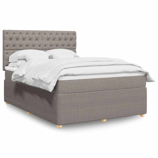 vidaXL &Kappa;&rho;&epsilon;&beta;ά&tau;&iota; Boxspring &mu;&epsilon; &Sigma;&tau;&rho;ώ&mu;&alpha; Taupe 160x200 &epsilon;&kappa;. &Upsilon;&phi;&alpha;&sigma;&mu;ά&tau;&iota;&nu;&omicron;