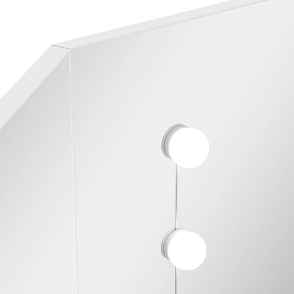vidaXL Μπουντουάρ Γωνιακό Λευκό με LED