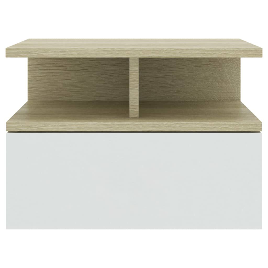 vidaXL Κομοδίνα Κρεμαστά 2τεμ. Λευκό/Sonoma 40x31x27εκ. από Επεξ. Ξύλο