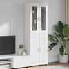 vidaXL Highboard &mu;&epsilon; &rho;ά&phi;&iota; &Lambda;&epsilon;&upsilon;&kappa;ό 60 x 35 x 182 &epsilon;&kappa;. &Epsilon;&pi;&epsilon;&xi;&epsilon;&rho;&gamma;&alpha;&sigma;&mu;έ&nu;&omicron; &xi;ύ&lambda;&omicron;