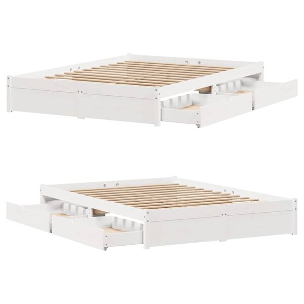 vidaXL Σκελετός Κρεβ. Χωρίς Στρώμα Λευκό 120x190 εκ Μασίφ Πεύκο