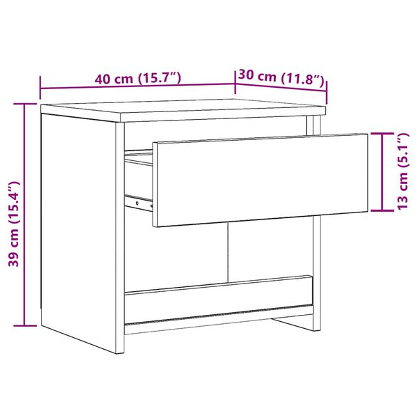 vidaXL Κομοδίνα 2 τεμ. Μαύρα 40 x 30 x 39 εκ. Επεξ. Ξύλο