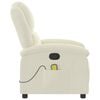 vidaXL Πολυθρόνα Μασάζ Ανακλινόμενη Κρεμ Βελούδινη
