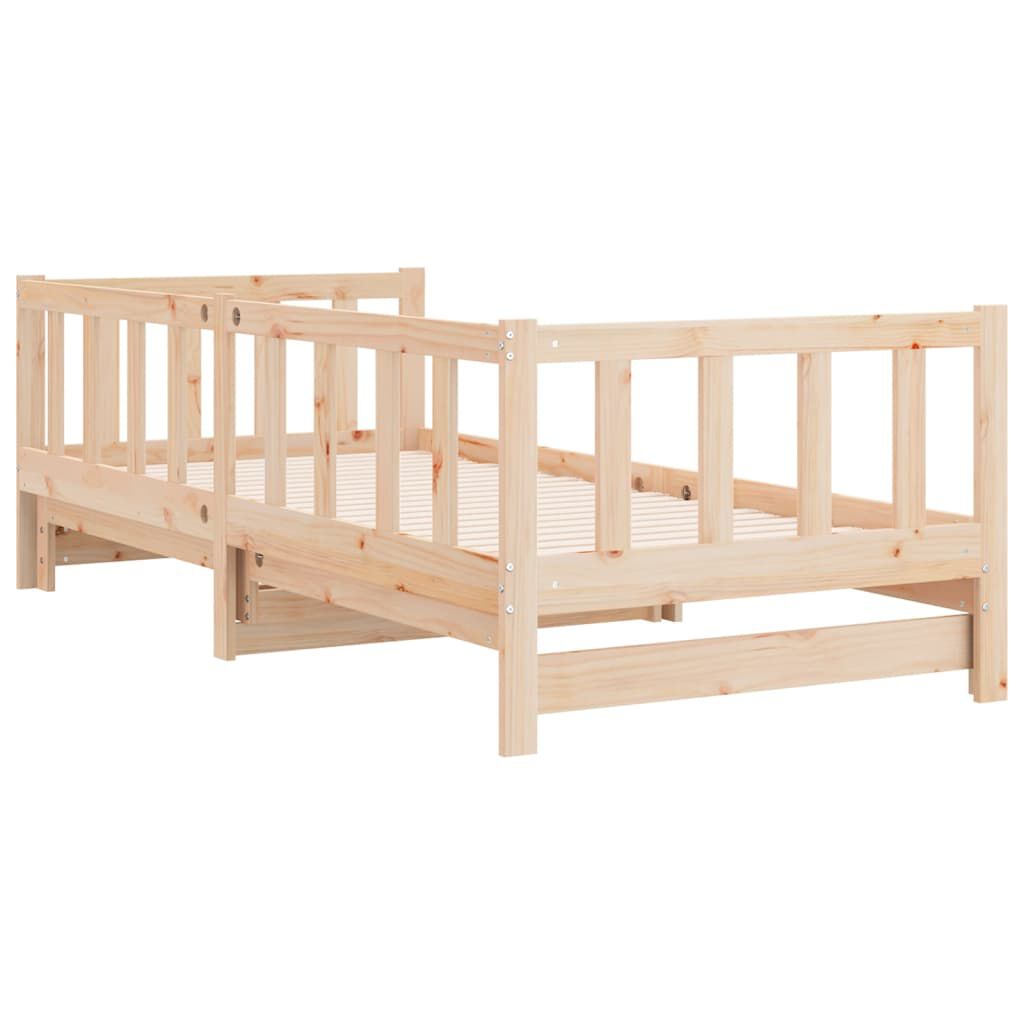 vidaXL Καναπές Κρεβάτι Συρόμενος 2x(80x200) εκ. από Μασίφ Ξύλο Πεύκου