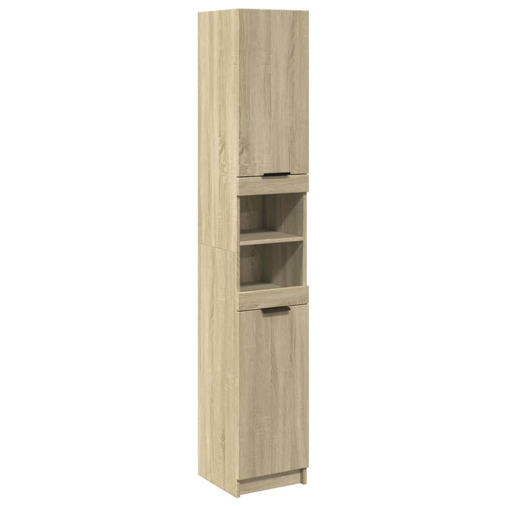 vidaXL Ντουλάπι Μπάνιου Sonoma Δρυς 32x34x188,5 εκ. Επεξεργ. Ξύλο