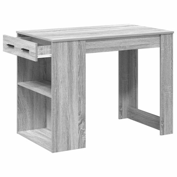 vidaXL Γραφείο με συρτάρι και ράφι Γκρι Sonoma 102x62x77,5 εκ.