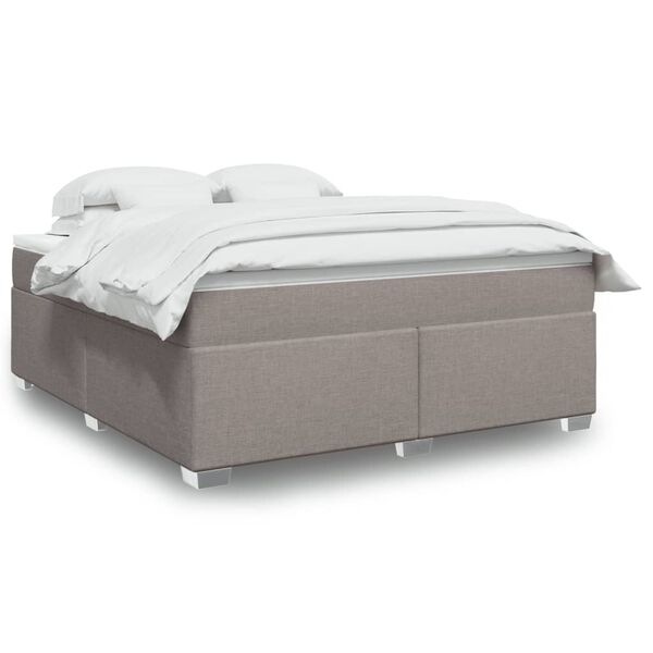 vidaXL &Kappa;&rho;&epsilon;&beta;ά&tau;&iota; Boxspring &mu;&epsilon; &Sigma;&tau;&rho;ώ&mu;&alpha; Taupe 180x200 &epsilon;&kappa;. &Upsilon;&phi;&alpha;&sigma;&mu;ά&tau;&iota;&nu;&omicron;