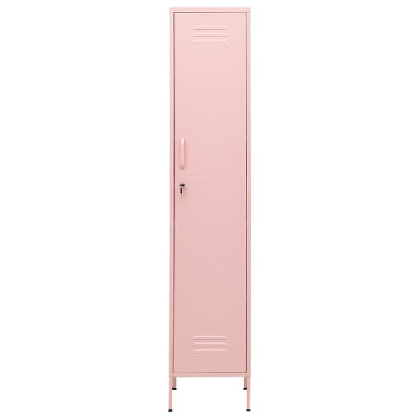 vidaXL Φοριαμός Ροζ 35 x 46 x 180 εκ. από Ατσάλι