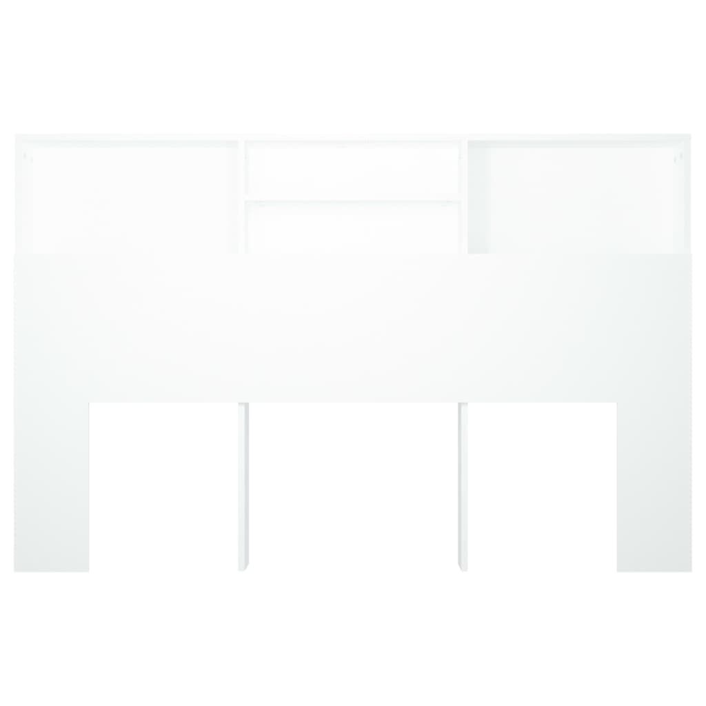 vidaXL Κεφαλάρι Με Αποθηκευτικό Χώρο Λευκό 160 x 19 x 103,5 εκ.